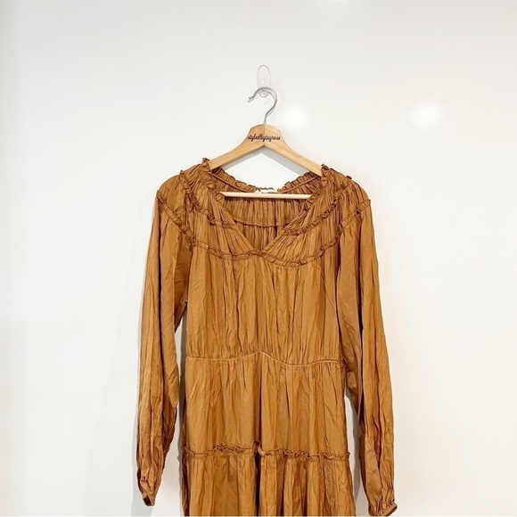 Anthropologie Entro Long-Sleeved Tiered Midi Dress - Picture 7 of 15